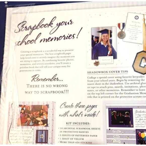 Graduation Memories Scrapbook & Photo Album Expandable Collection With Protectiv - Picture 3 of 14